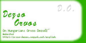 dezso orvos business card